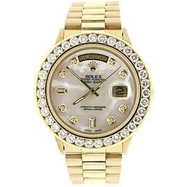 Rolex President Day-Date 18K Yellow Gold 36mm w/3.65ct Diamond Bezel Watch 18038