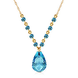 11.5 CTW 14K Solid Gold All That Glitters Blue Topaz Necklace