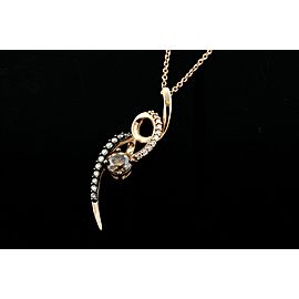 Levian Chocolate Diamond Pendant Necklace Swirl Twist 14k Rose Gold