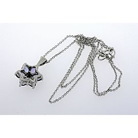 Effy BH Tanzanite Diamond Pendant Necklace 14k White Gold Flower 16"