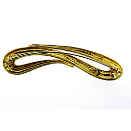 Henry Dunay Large Pin Brooch 18k Yellow Gold Free Form 3.25" 27.6g Heavy
