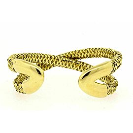 Roberto Coin Cuff Bracelet Criss Cross Primavera Double Bypass 18k Yellow Gold