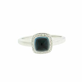 Fred Paris Paindesucre London Blue Topaz & Diamond Ring In 18k W Gold