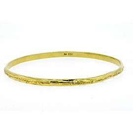Denise Roberge Bangle Bracelet 22k Yellow Gold 8.5" Interior 26.3g Textured