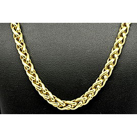 David Yurman Solid 18k Yellow Gold Wheat Chain Necklace 16" Rare 77g Heavy