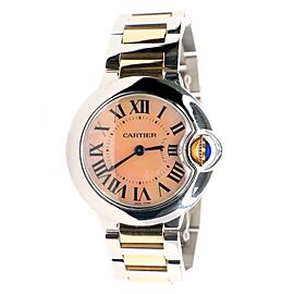 Cartier Ballon Bleu 28MM 2-Tone Factory Pink MOP Roman Dial Watch