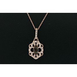 Levian Pendant Smoky Quartz Diamond Necklace 14k Rose Gold