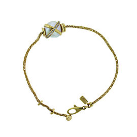 FRED PARIS "Baie Des Anges" 18k Y Gold Diamond &amp; pearl Bracelet