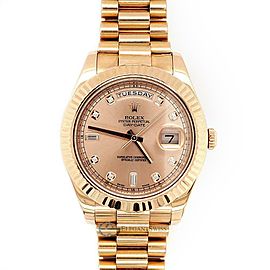Rolex Rose Gold President Day-Date II 41mm Rose Pink Diamond Dial