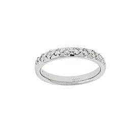 Gucci 18K White Gold Diamond Band Ring Size 7.5
