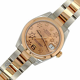 Rolex Datejust 31mm Pink Flowers Arabic Dial Rose Gold Steel