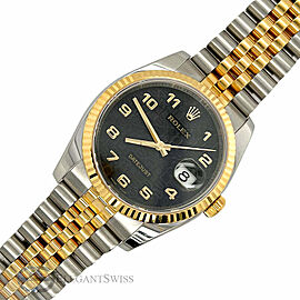 Rolex Datejust 36MM Black Dial Fluted Yellow gold and Steel Jubilee Watch