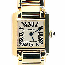 Cartier Tank Francaise 20MM Yellow Gold Roman Dial Ladies Watch