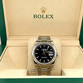 Rolex Date 34mm Black Dial Oyster Bracelet Steel Watch 2019