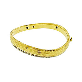 Roberto Coin 18K Yellow Gold Diamond Bangle Bracelet Size M