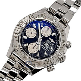 Breitling Chronograph Superocean 42MM Day-Date Black Dial Steel Watch
