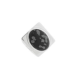 Louis Vuitton Snowflake Collection Obsidian Silver Ring