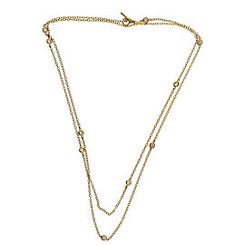 Tiffany & Co. Elsa Peretti 18K 1.20 Ct VS-G Diamond By The Yard 10 Diamond Necklace