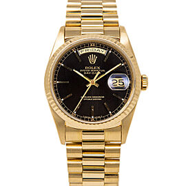 Rolex Day-Date 36mm 18038 Men's Yellow Gold Automatic Black