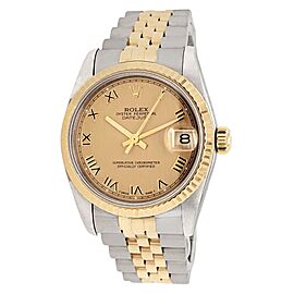Rolex Datejust 31mm 2-tone Factory Champagne Roman Dial Watch