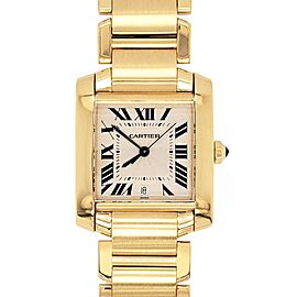 Cartier Large Tank Francaise 28MM Yellow Gold Roman Dial Watch