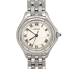 Cartier Panthere Cougar Quartz Stainless Steel Silver Dial Ladies Watch
