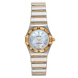 Omega Constellation Steel Yellow Gold MOP Diamond Ladies Watch