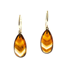14K Yellow Gold 12.75ct Quartz Citrine Dangle Earrings
