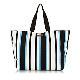 Dolce&Gabbana Striped Shopping Cotton Tote Bag