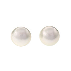 South Sea Cultured Pearl Earrings Silvery White 15mm