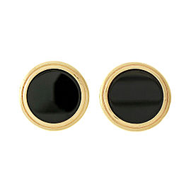 Vintage 1970 Larter & Co Black Onyx Earrings 14k Yellow Gold Clip Post