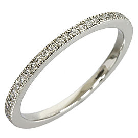 Tiffany & Co. 950 Platinum Novo Half Diamond Ring Size 3.25