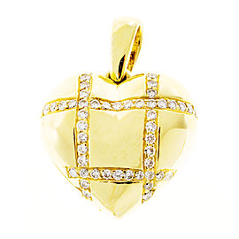 Estate 18k Heavy Solid Hinged Handmade Diamond Heart Locket Opens