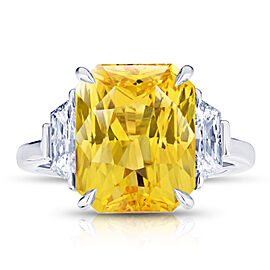David Gross Radiant Yellow Sapphire and Diamond Ring
