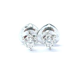 Roberto Coin 18K White Gold with 1.00ct Diamond Tulip Stud Earrings