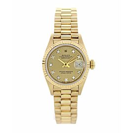 Rolex Datejust Diamond Dial 69178 Yellow Gold Ladies Watch