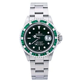 Rolex Submariner Date16800 40MM Black Dial With Diamond and Emerald Bezel Steel