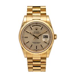 ROLEX DAY-DATE 118238 36MM CHAMPAGNE DIAL WITH YELLOW GOLD PRESIDENT BRACELET