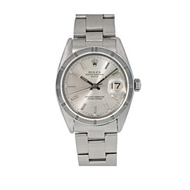 ROLEX OYSTER PERPETUAL DATE WATCH 1501 34MM STAINLESS STEEL OYSTER BAND