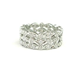 Tiffany & Co Swing Three-Row Diamond Ring Platinum 950 Size 5 1.40Ct