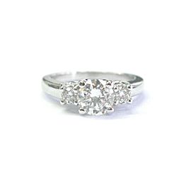 Platinum Round Cut NATURAL Diamond Three-Stone Engagement Ring 1.24Ct