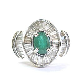 Colombian Green Emerald & Diamond Ring Solid 14KT Yellow Gold 4.20CT SIZEABLE