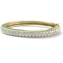 Two Row Round Diamond Bangle 14Kt Yellow Gold 3.30Ct G-VS1 6mm WIDE