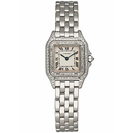 Cartier 1660 18K White Gold & Diamond Ladies Watch