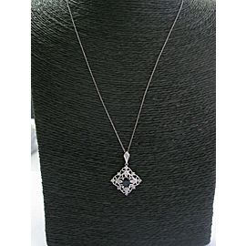 Oval Ceylon Sapphire Milgrain Diamond White Gold Earrings & Necklace 14Kt 1.38Ct
