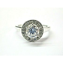 Round Diamond Engagement Ring 14Kt White Gold .85Ct