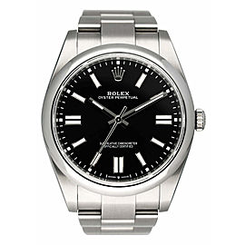 Rolex Oyster Perpetual Black Dial Mens Watch