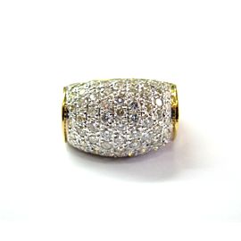 Round Diamond Pave Dome Shape Ring 18KT Yellow Gold 1.50Ct