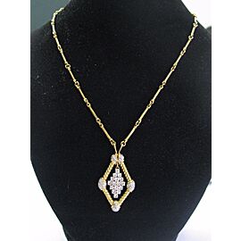 Milros 18Kt Diamond Square Yellow Gold Necklace 2.00Ct 17"