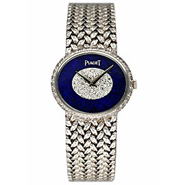 Piaget Lapis Lazuli Pave Dial 18K White Gold Ladies Watch
